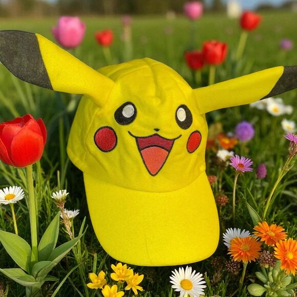 Pokemon Pikachu Youth Baseball Hat Cap Kid Hat 3D Face Ear Child Boy Girl Yellow - Picture 11 of 11